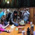 Friends and family in the yurt