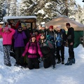 Group shot outside the yurt
