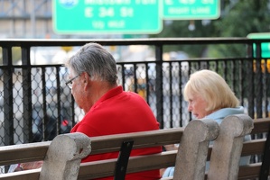 Couple resting by the East River