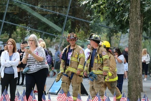 Fire fighters at the WTC Memorial