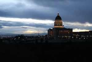 Utah state capitol at night