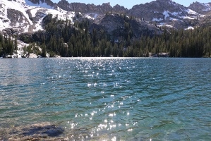 Sunlight spots on Alpine Lake