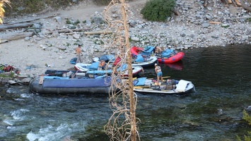 Rafts preparing to float at Boundary Creek boat ramp