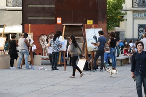 Painting in the square near Real Conservatorio de Musica